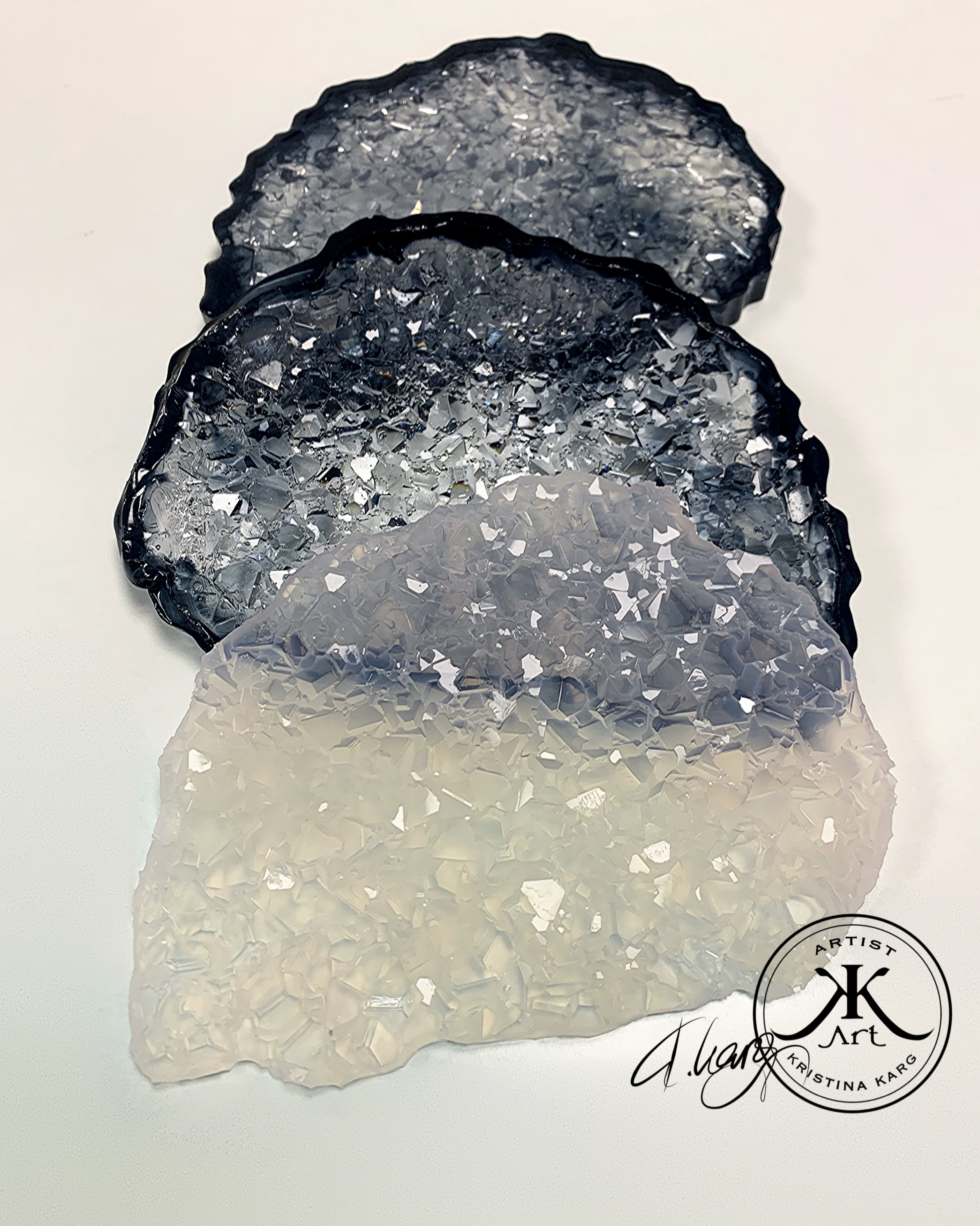 Geode crystal addon for coasters 5.7 x 4.3 inch (145 x 110mm)